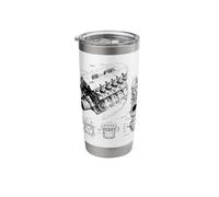 Mechanic Stroke Internal Combustion Engine Blueprint Men Stainless Steel Insulated Tumbler