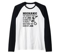 Mechanic The Hardest Part of My Job is Being Nice to People Raglan Baseball Tee