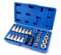 Mechanic Tool Kit 34Pcs Torx Star Sockets & Bit Set Handheld Tool Male/Female E- Bits Drive Torque Star Socket
