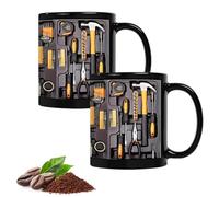 Mechanic Toolbox Mug, 11oz Funny Ceramic Toolbox Tea Mug, Realistic 3D Tool Case Engineer Coffee Cup, Creativity Funny - Mechanic Toolbox Set Pattern, Unique Gift, for Husband Dad (2Pcs)