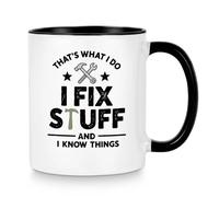 Mechanic Toolbox Mug, Ceramic Toolbox Coffee Mug, Engineering Gifts for Men, Black White Funny Mug with Tool Design, Coffee Cup for Office Garage Home