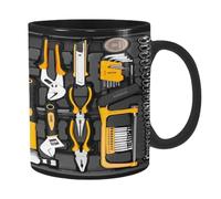 Mechanic Toolbox Mug, Funny Black Mechanic Toolbox Set Coffee Mug, Black Ceramic Mechanics Coffee Mugs, Tool Box Set Cup for Tea, Beer, Whiskey, Water, Gift for Engineer Men Him Dad