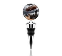 Mechanical Airship Wine Bottle Stopper Decorative Vacuum Silicone Wine Stopper with Beautiful Art Glass Reusable Beverage Bottle Sealer Keeps Fresh