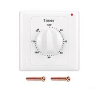 Mechanical and Digital Timer Switch with Countdown Function for Home and Garden, 15A 240V AC, White Plastic Housing, for Water Pumps, Heaters and Appliances(120 Minutes)