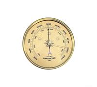 Mechanical Barometer with Metal Frame and Pressure Gauge for Indoor Use Combining Clock and Weather Prediction in One Functional Instrument (90mm)
