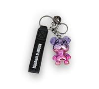 Mechanical Bear Design Keychain with Decorative Strap (Pink)