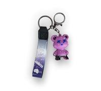 Mechanical Bear Design Keychain with Decorative Strap (Purple)