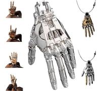 Mechanical Bionic Hand Pendant,Movable Finger Joints Robot Hand Charm Jewelry,Steampunk Mechanical Hands Pendant Necklace,Robotic Arm Jewelry Gift For Men Women