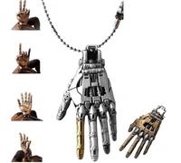 Mechanical Bionic Hand Pendant,Movable Finger Joints Robot Hands Charm Jewelry,Steampunk Mechanical Hand Necklace