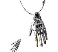 Mechanical Bionic Hand Pendant- One Hands Controls The Future, Movable Finger Joints Robot Hand Charm Jewelry, Steampunk Necklace Pendant,Robotic Arm Jewelry Gift For Men Women (Style B)