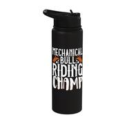 Mechanical Bull Riding Champ Stainless Steel Insulated Water Bottle