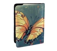 Mechanical Butterfly Flower Printed Passport Holder,Travel Pu Leather Passport Cover Case Organiser for Men Women,6.5 Inch