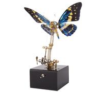 Mechanical Butterfly Model 3D Metal Puzzle with Music Box & Dynamic Fluttering Wings & Soothing Melody, 300PCS Jigsaw Puzzles DIY Assembly Creative Decorative Gift for Adults