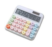 Mechanical Calculator 12 Digit Large LCD Display 15 Tilt Screen Big Round Button Keyboard Dual Power Supply Suitable for Office School Home Kids Students Accountant