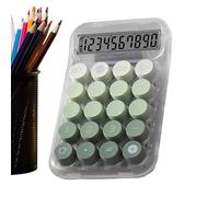 Mechanical Calculator - Transparent Aesthetic Calculator with Non-Slip Table Base, Mechanical Buttons | Office, School, Home Use, Handheld for Easy Calculations