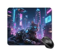 Mechanical Cat Mouse Pad Square Mice Mat Waterproof Computer Mousepad with Non-Slip Rubber Base Wireless Mice Pad for Laptop Office Home Personalized Gaming Mousepad 25 * 30cm