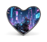 Mechanical Cat Steampunk Lapel Pin Metal Brooch Badge Round Button Enamel Style Pinback for Hats Bags Clothing Gift