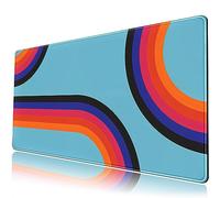 Mechanical Cattle XXL Retro Orange-Blue Desk Mat - Abstract Large Mouse Pad, Boho Desk Decoration, Extended Gaming Pad for Computer, Keyboard and Mouse, 80 x 40 cm, Ideal for Women