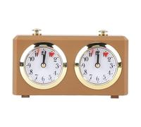 Mechanical Chess Clock, Analog Wind Up Chess Timer with Large Dials for International Chess Chinese Chess and Go, Vintage Competition Game Clock for Tournament and Home (Tan)