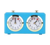 Mechanical Chess Clock, Analog Wind Up Chess Timer with Large Dials for International Chess Chinese Chess and Go, Vintage Competition Game Clock for Tournament and Home (Light Blue)