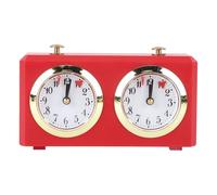 Mechanical Chess Clock, Analog Wind Up Chess Timer with Large Dials for International Chess Chinese Chess and Go, Vintage Competition Game Clock for Tournament and Home (Red)