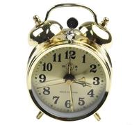 Mechanical Clock-Work Alarm Clock with Backlight,Suitable for Nightstand,Bedroom,Children's Room,Desk,Small Metal Table Decoration