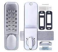 Mechanical Code Lock Combination Lock Keyless Door Lock (Silver) | 1-11 digit code suitable for 1-6cm door thickness, waterproof lock with number code for hotel and office