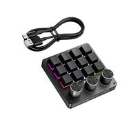 Mechanical Control Board for Creators Keyboard 12-Button Command Entry, 3 Knob Tuning, Type-C Desktop Productivity Tool Programmable Keypad Desktop Control Pad Type C Command Board Editing Design