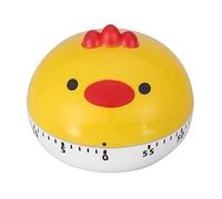Mechanical Cooking Timer Kitchen Timer Animal Shape Countdown Timer For Baking Frying Cooking Eggs ABS Material Yellow Chicken Blue Bear Green Frog Pink Rabbit 6.5x5cm (Yellow)
