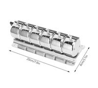 Mechanical Counter, 4 - Digit Metal Manual Clicker Tally Counter, Stainless Steel Conjoined 6 Units Counting Tool with Clear Reading for Factory Statistics, Airport People Counting