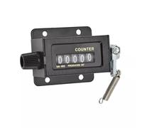 Mechanical Counter 5 Digit with Glass Mirror Design and Reset Function, Black for Instrument or Reciprocating Machine Counting Applications, Model TAK-602