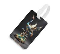 Mechanical Crane Luggage Tags with ID Card, Durable Travel Bag Tags, Waterproof Name Tag for Suitcases, Backpacks & Travel Cases White-Style