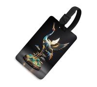 Mechanical Crane Luggage Tags with ID Card, Durable Travel Bag Tags, Waterproof Name Tag for Suitcases, Backpacks & Travel Cases Black-Style