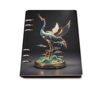Mechanical Crane Notebook, A5 PU Leather Loose Leaf Notebook with 90 Sheets - Refillable Binder for Writing, Note Taking, Journaling