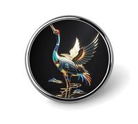 Mechanical Crane Round Badge for Men Women, Durable & Stylish Lapel Pins, Lightweight Metal Badges for Shirts, Jackets, Hats