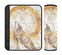 Mechanical Cyber Style Wolf Music Notes Gold Belt Strap Covers,Release Stress to Your Neck and Shoulders,car seat Cover for Sedan Backpack Most Cars accesorios para carro 2 pcs