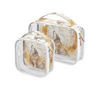 Mechanical Cyber Style Wolf Music Notes Gold Toiletry Bag Travel TSA Approved Water-Resistant Makeup Travel Bag Shaving Essentials