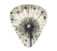 Mechanical Dandelion Wzywhj Prints Abs Guitar Picks 12 Piece, Easy Grip Uke Picks For Your Bass, Ukulele, Acoustic Or Electric Guitar