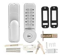 Mechanical Digital Door Lock Set, Password Push Button Combination Keyless Entry Lock, No Battery Required for Home Office Indoor Outdoor Use with Zinc Alloy