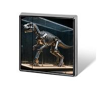 Mechanical Dinosaur Skeleton Brooch Pins Aluminum Alloy Lapel Pins for Men Women Badge Button Decorative Jewelry Charms for Hats Bags Backpacks Suits Shirts Scarves Clothing Accessories Gift