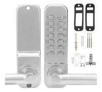 Mechanical Door Lock, Push Button Digital Code Keypad Keyless Entry Door Lock Zinc Alloy Home Security Door Handle Lock Waterproof (No Battery Required)
