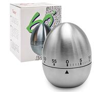 Mechanical Egg Timer, Stainless Steel 60 Minute Wind Up Kitchen Timer with Silent & Alarm Dual Modes, Battery Free Magnetic Timer for Cooking Baking Pomodoro Study Shower
