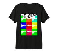 Mechanical Engineer Retro Color Pop Square Vintage Calipers Premium T-Shirt