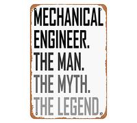 Mechanical Engineer The Man Profession Wall Decor Art Poster Vintage Metal Tin Sign for Funny Bathroom Office Room Pub Basement Garage Decoration Gift 8"x12"