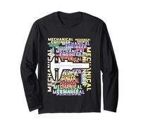 Mechanical Engineer Word Art Design Engineering Caliper Tool Long Sleeve T-Shirt