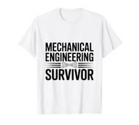 Mechanical Engineering Survivor Funny for Engineers Value Graphic T-Shirt, Men, White, XL
