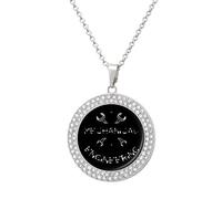 Mechanical Engineering Women's Necklaces Round Crystal Pendant Jewelry Party Wedding