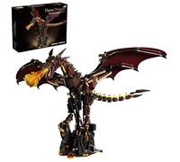 Mechanical Fire Dragon Building Blocks Set, 1439 PCS Steampunk Fantasy Dragon Building Toys with Flame, Articulated Mecha Creature Building Brick for Desk Display, Birthday Gift for Adults & Teens