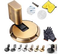Mechanical Floor Door Stopper, 2024 Upgrade Punch-Free Mechanical Silent Floor Door Stop, Adjustable Height Silent Magnetic Door Holder for 3/4 Inch High Door Gaps Shock Absorbing (Yellow Bronze)