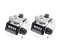 Mechanical Four Digit Counter 0-9999, Silver Stainless Steel Hand Held Clicker for Counting in Sports Coaching, Knitting, Crochet, Fishing, Education(Metal)